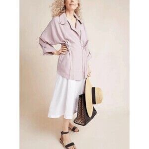 Anthropologie Danuta Cupro Oversized Jacket Mauve Size M/L